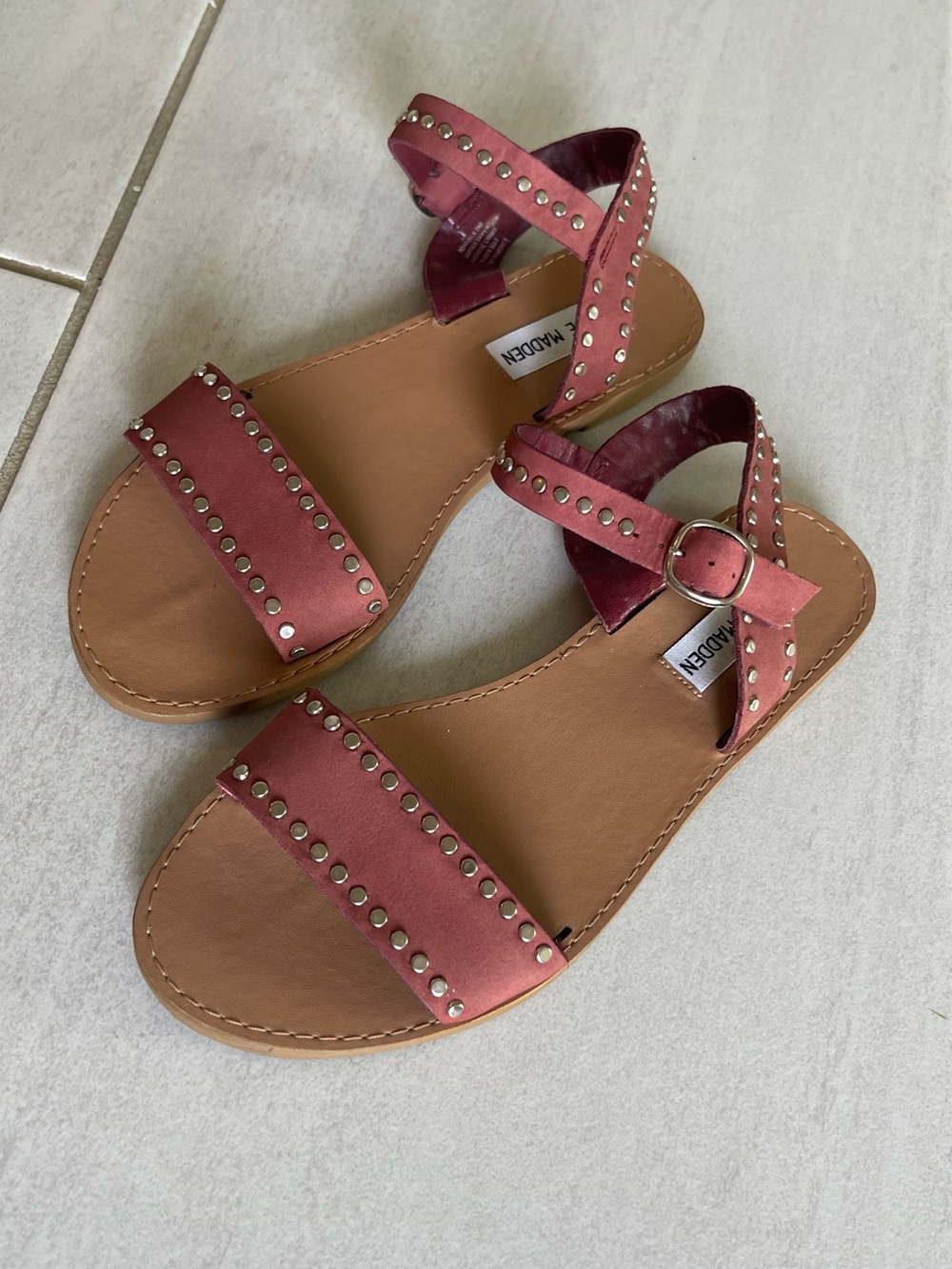 Steve Madden Rose Studded Ankle-Strap Sandals